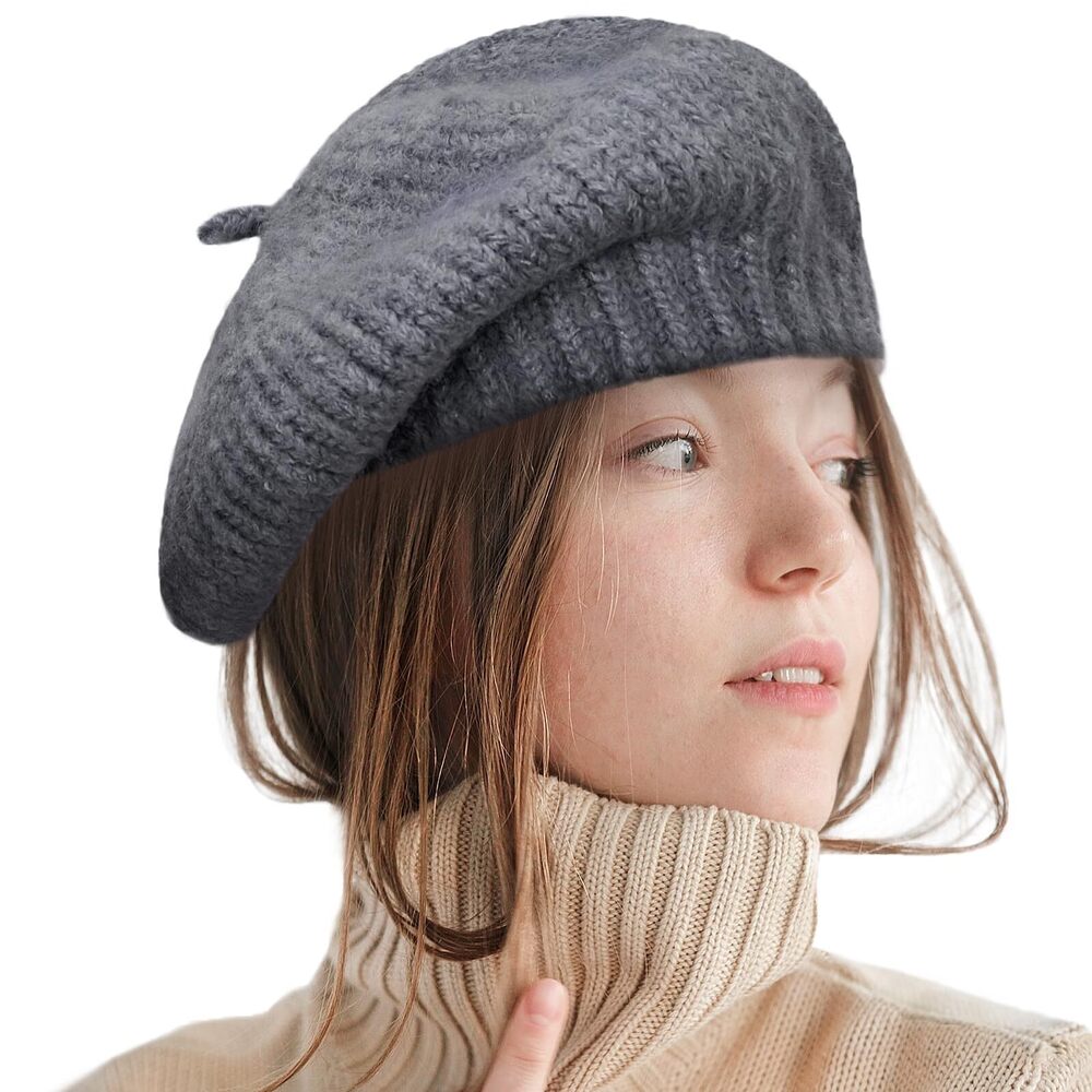5285 Winter Beret Hat For Women Wool Blending Beanie French Style Thick